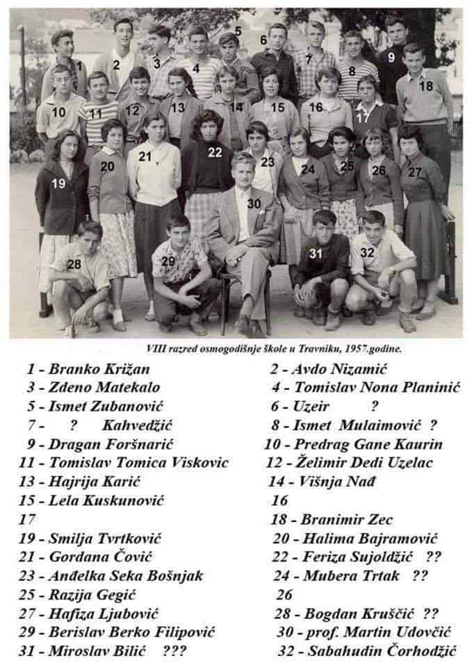 pogledajte maturante osmogodišnje škole u travniku, 1957. godine