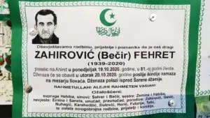 Danas dženaza Zahirović Fehretu