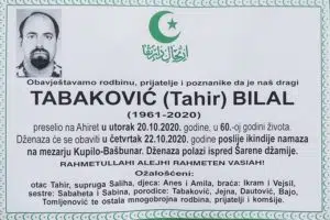 U 60.-oj godini života preminuo Tabaković Bilal