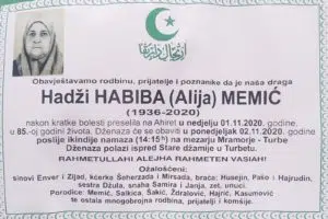Preminula hadži Habiba Memić