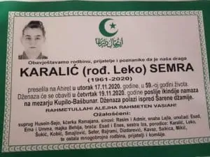 Preminula Semra Karalić