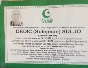 Preminuo Dedić Suljo