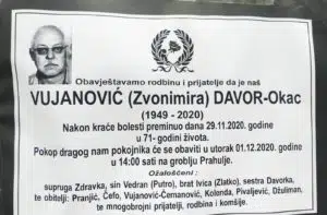 Sutra sahrana Davoru Vujanoviću - Okcu