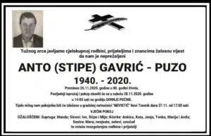 Sutra sahrana Anti Gavriću