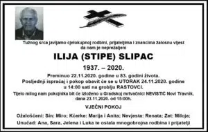 Preminuo Ilija Slipac