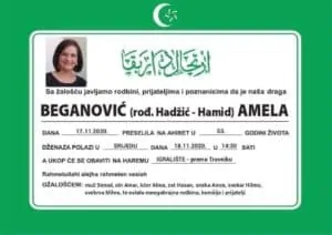 Preminula Amela Beganović iz Bugojna