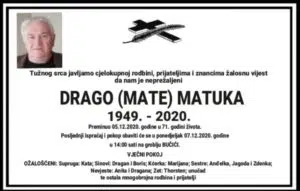 Preminuo Drago Matuka