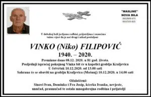 Sutra sahrana Vinku Filipoviću