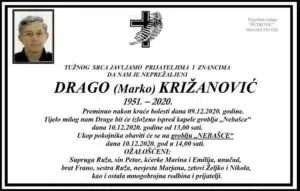 Preminuo Drago Križanović