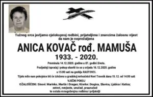 Preminula Anica Kovač