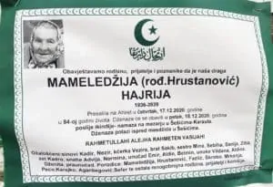 Preminula Mameledžija Hajrija