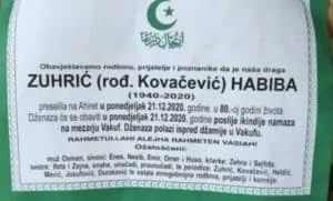 Preminula Zuhrić Habiba