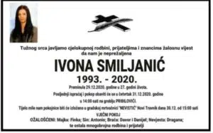 Preminula 27-godišnja Ivona Smiljanić