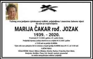 Preminula Marija Čakar