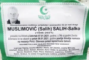 Preminuo Muslimović Salih-Salko