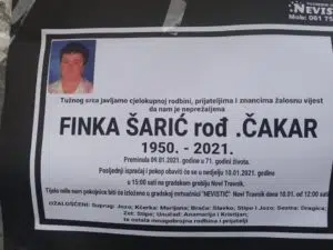 Preminula Finka Šarić