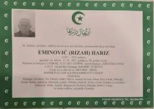 Preminuo Eminović Hariz