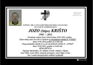 Preminuo Jozo Krišto
