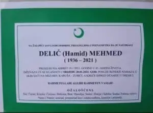 Preminuo Delić Mehmed