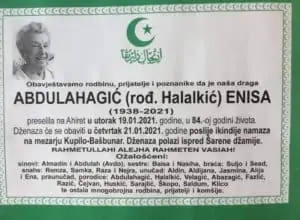 Preminula Abdulahagić Enisa