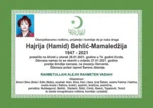 Preminula Hajrija Behlić - Mameledžija
