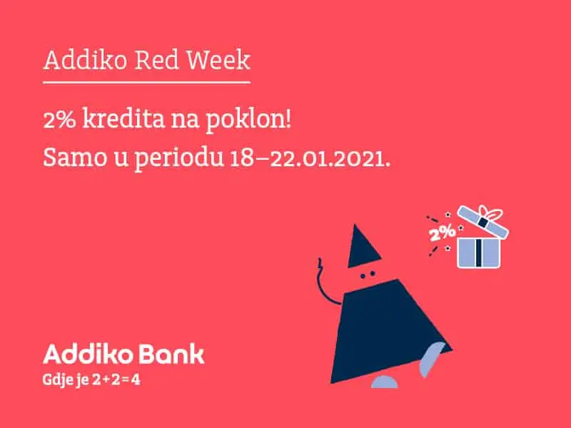 Podignite Addiko Blic gotovinski kredit, a Banka vam poklanja 2% kredita!