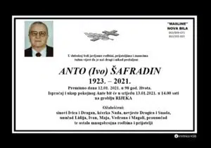 Preminuo Anto Šafradin