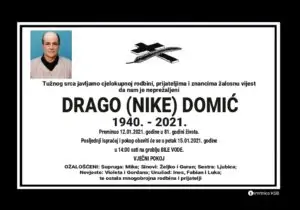 Preminuo Drago Domić