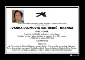 Preminula Ivanka Dujmović