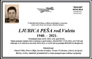 Preminula Ljubica Peša