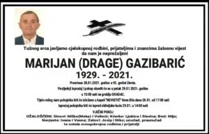 Preminuo Marijan Gazibarić