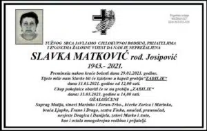 Preminula Slavka Matković