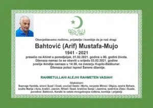 Preminuo Mustafa Bahtović