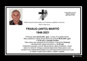 Preminuo Franjo Martić