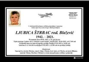 Preminula Ljubica Štrbac