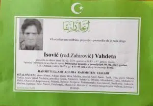 Preminula Isović Vahdeta