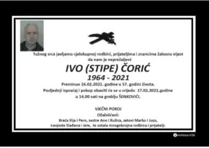 Preminuo Ivo Čorić