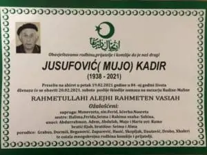 Preminuo Kadir Jusufović