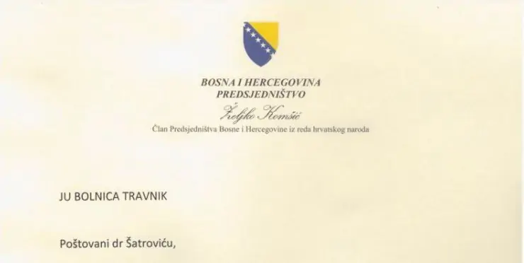 Član predsjedništva BiH uputio pismo zahvale Bolnici Travnik i dr. Šatroviću