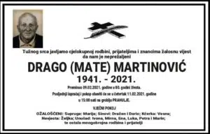 Preminuo Drago Martinović