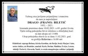 Preminuo Drago Biletić