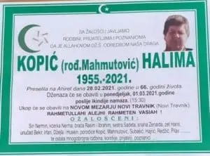 Preminula Kopić Halima