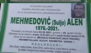 Preminuo Mehmedović Alen