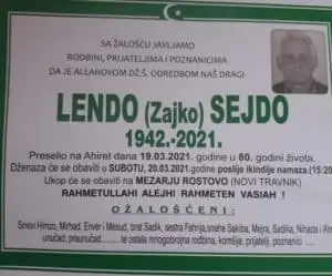 Preminuo Sejdo Lendo
