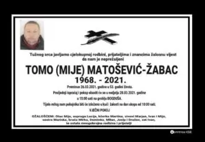 Preminuo Tomo Matošević - Žabac