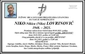 Preminuo Niko-Nikica Lovrinović