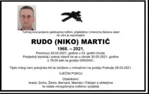 Preminuo Rudo Martić