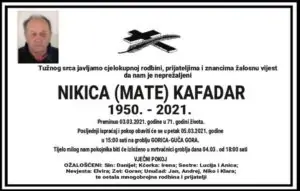 Preminuo Nikica Kafadar