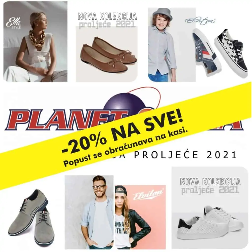 “PLANET OBUĆA TRAVNIK” – Popusti od -20% na sve od 26.03.2021. godine