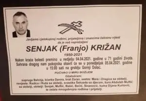 Preminuo Križan Senjak